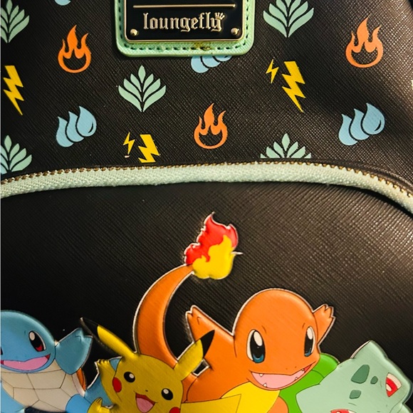 Loungefly Pokémon Black Backpack with Blue and Yellow Accents - Picture 9 of 10